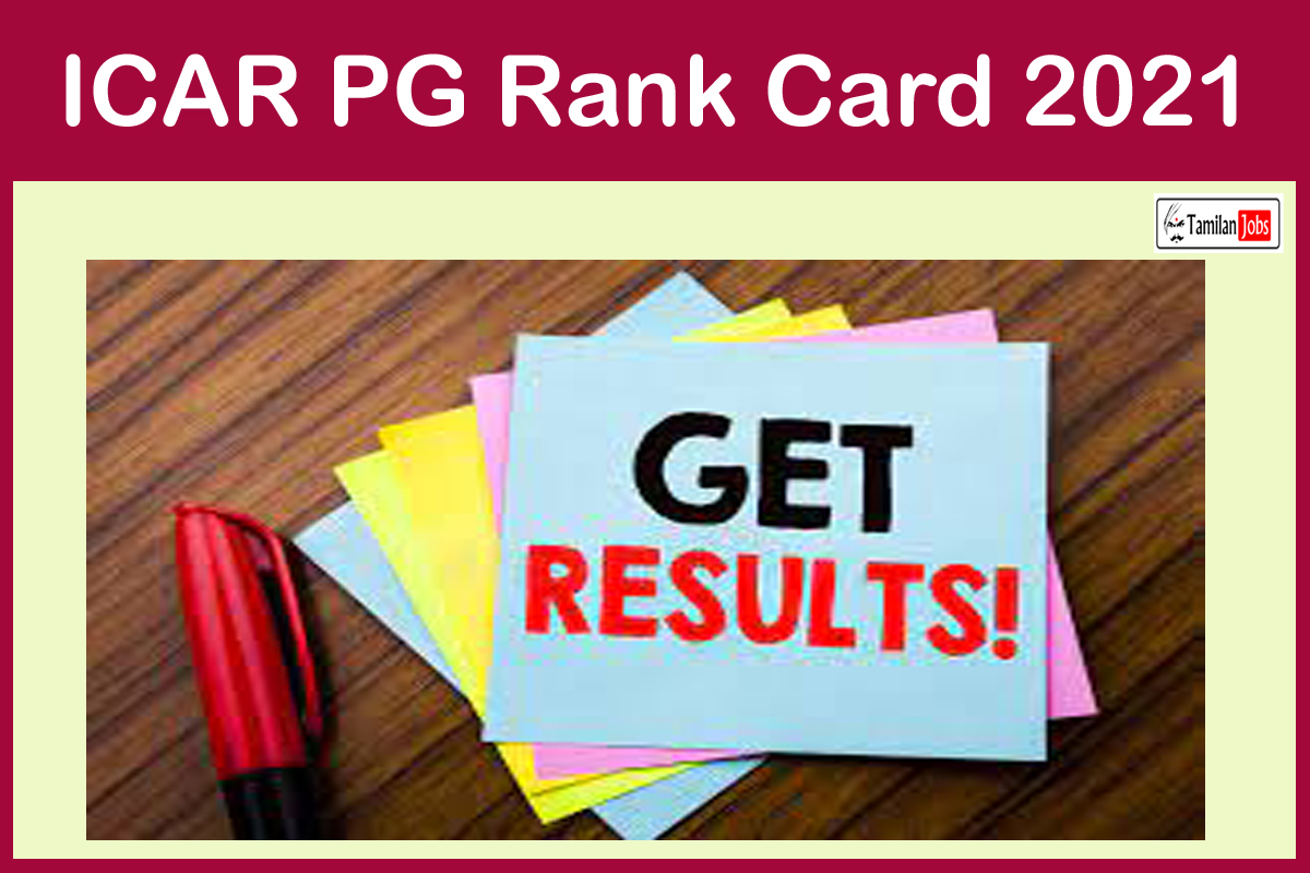 ICAR PG Rank Card 2021
