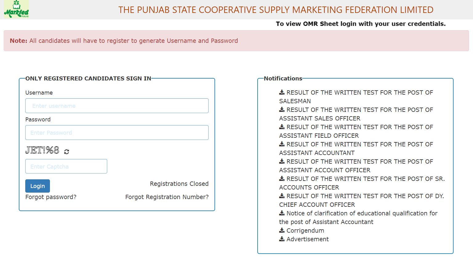 Markfed Punjab Result 2021