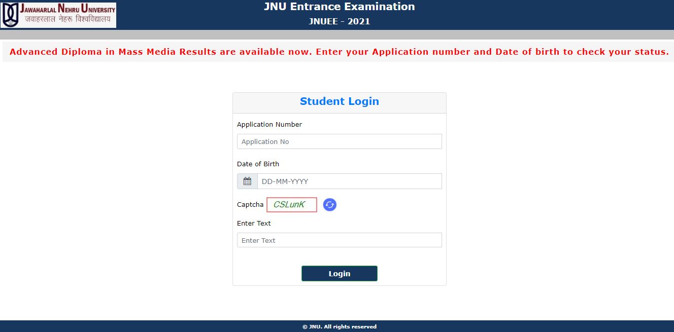 NTA JNUEE Result 2021