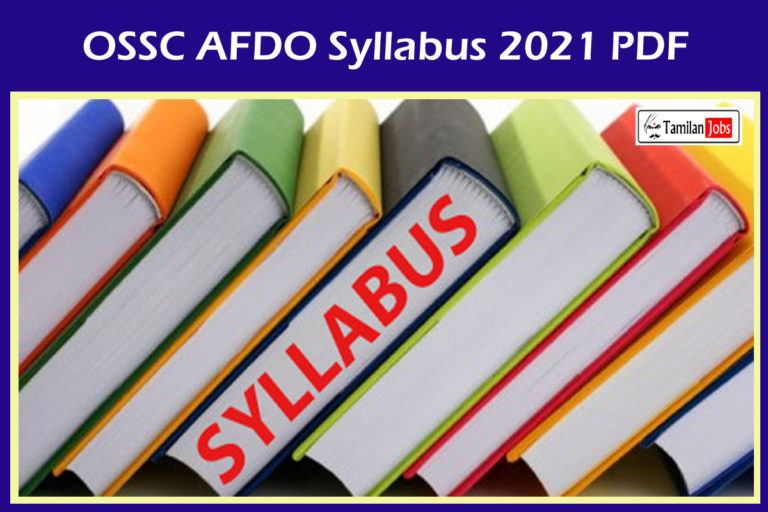 OSSC AFDO Syllabus 2021 PDF
