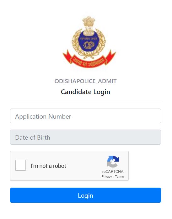 Odisha Police Constable Admit Card 2021