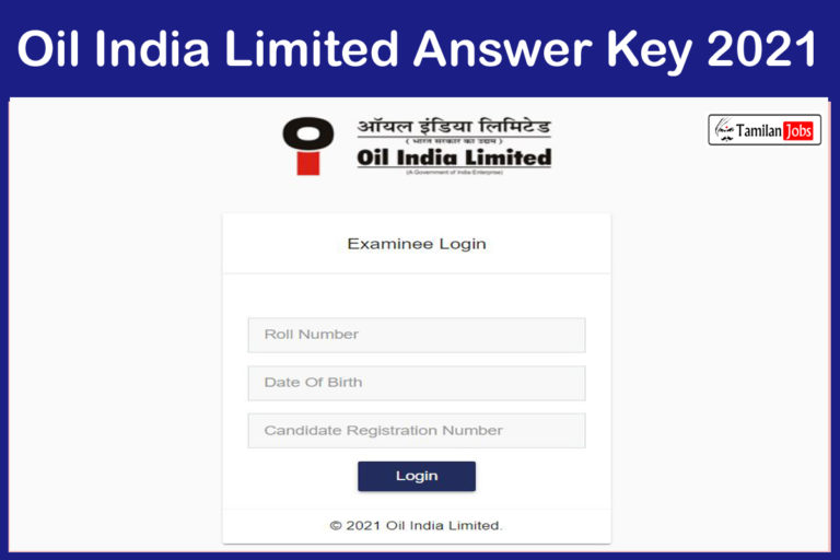 Oil India Limited Answer Key 2021