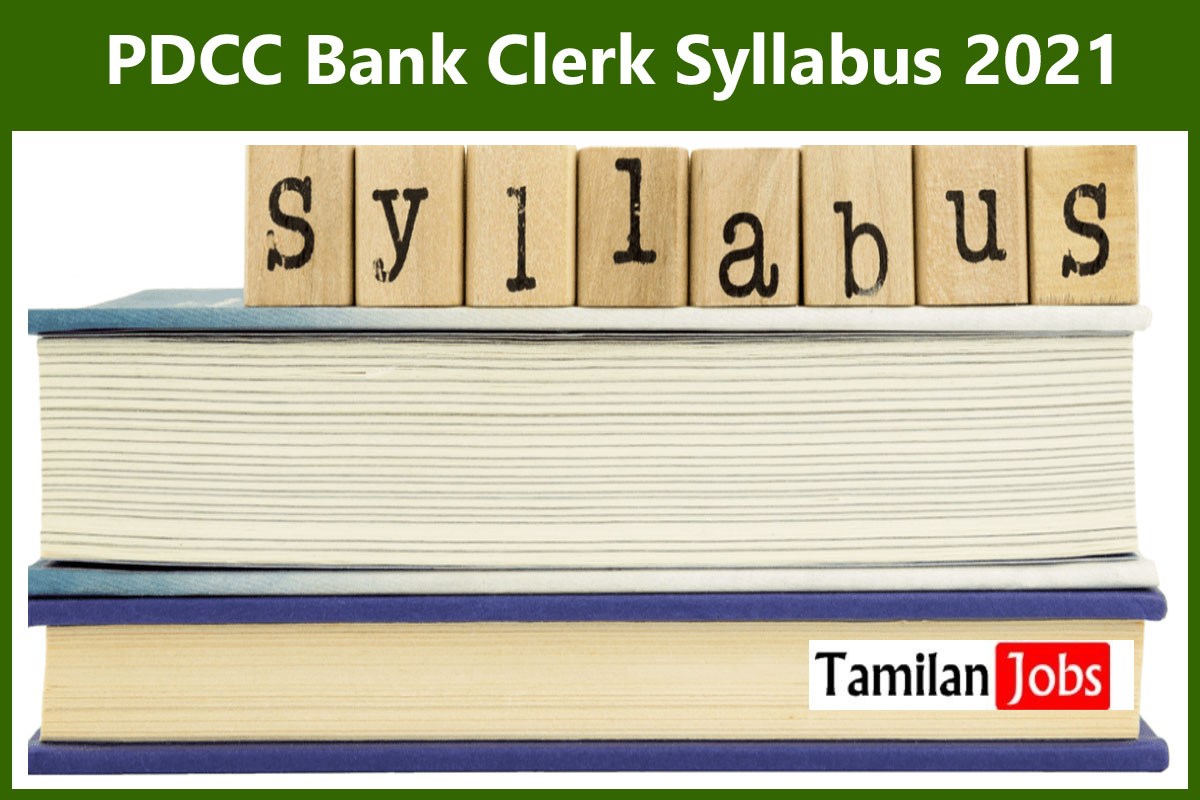 PDCC Bank Clerk Syllabus 2021
