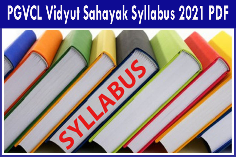 PGVCL Vidyut Sahayak Syllabus 2021 PDF
