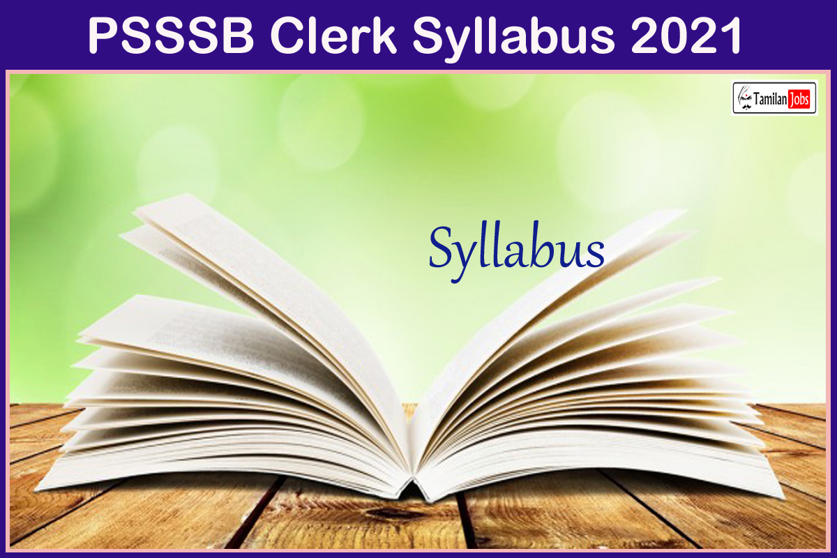 PSSSB Clerk Syllabus 2021