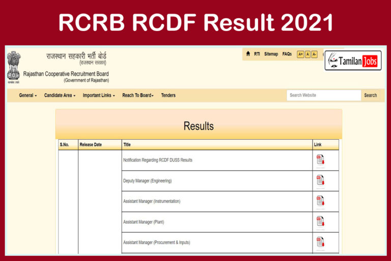 RCRB RCDF Result 2021