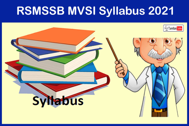 RSMSSB MVSI Syllabus 2021