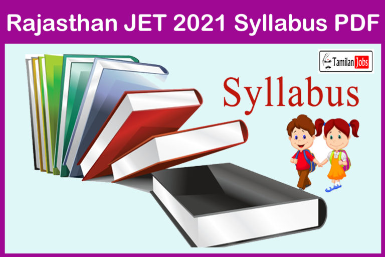 Rajasthan JET 2021 Syllabus PDF