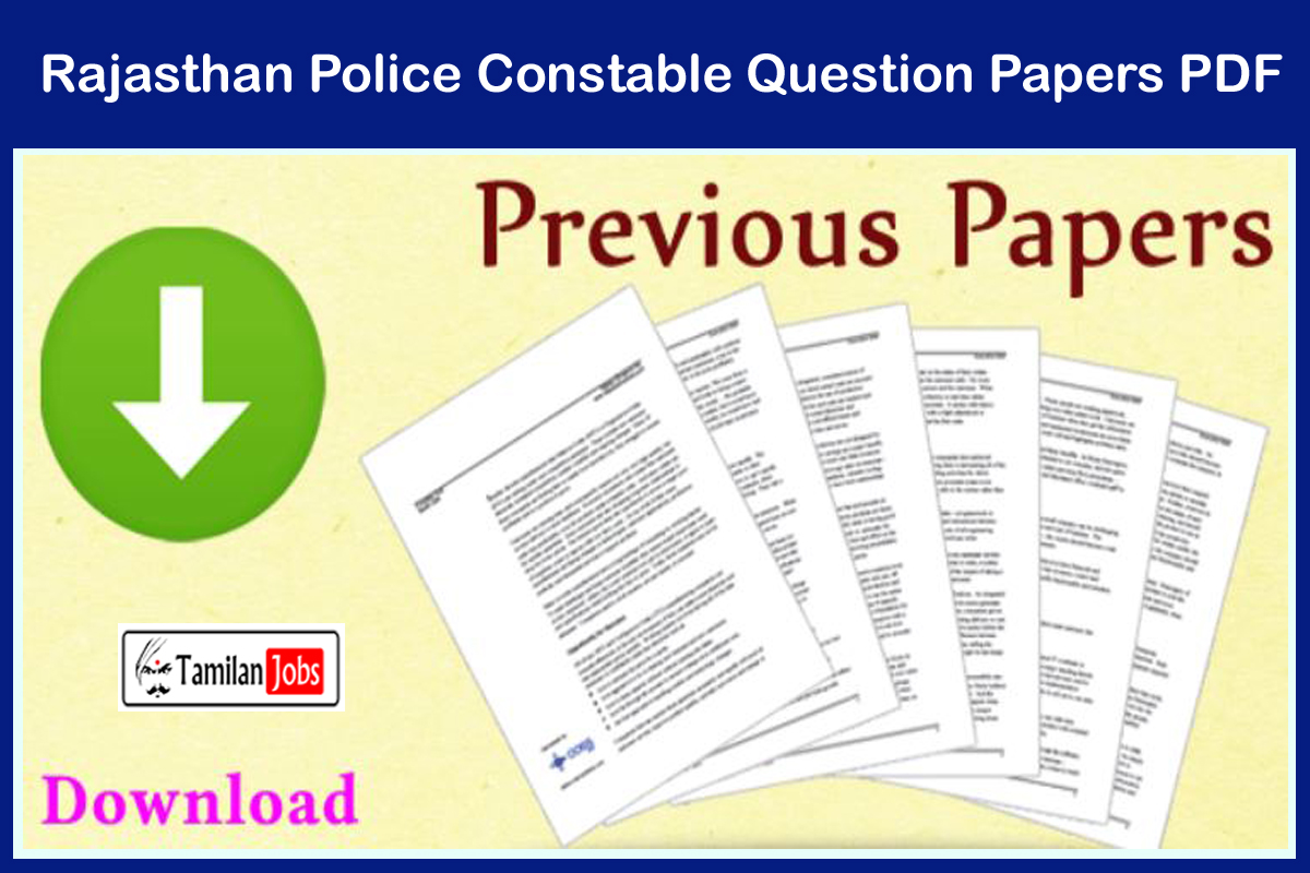 Rajasthan Police Constable Question Papers PDF