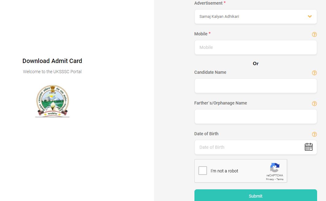 UKSSSC Graduate Level Admit Card 2021