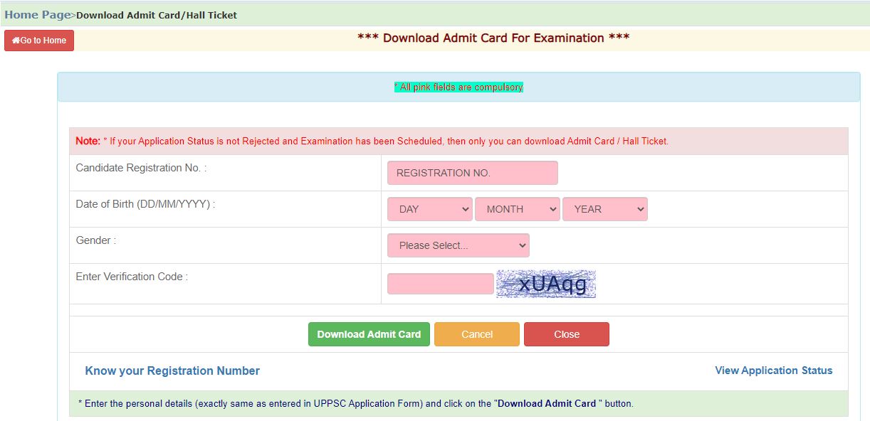 UPPSC RO ARO Admit Card 2021