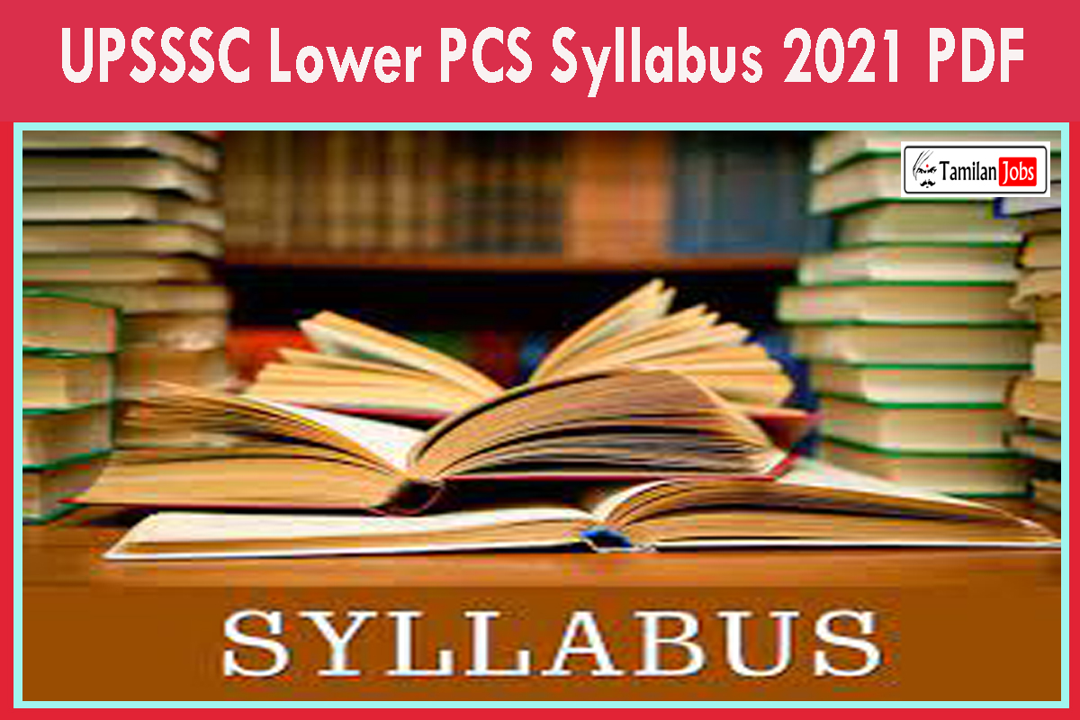 UPSSSC Lower PCS Syllabus 2021 PDF