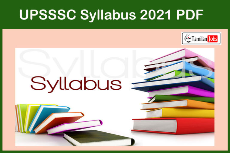 UPSSSC Syllabus 2021 PDF