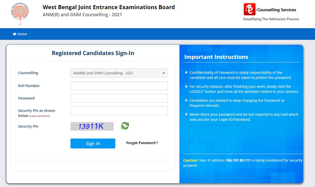 WBJEE Nursing Seat Allotment Result 2021