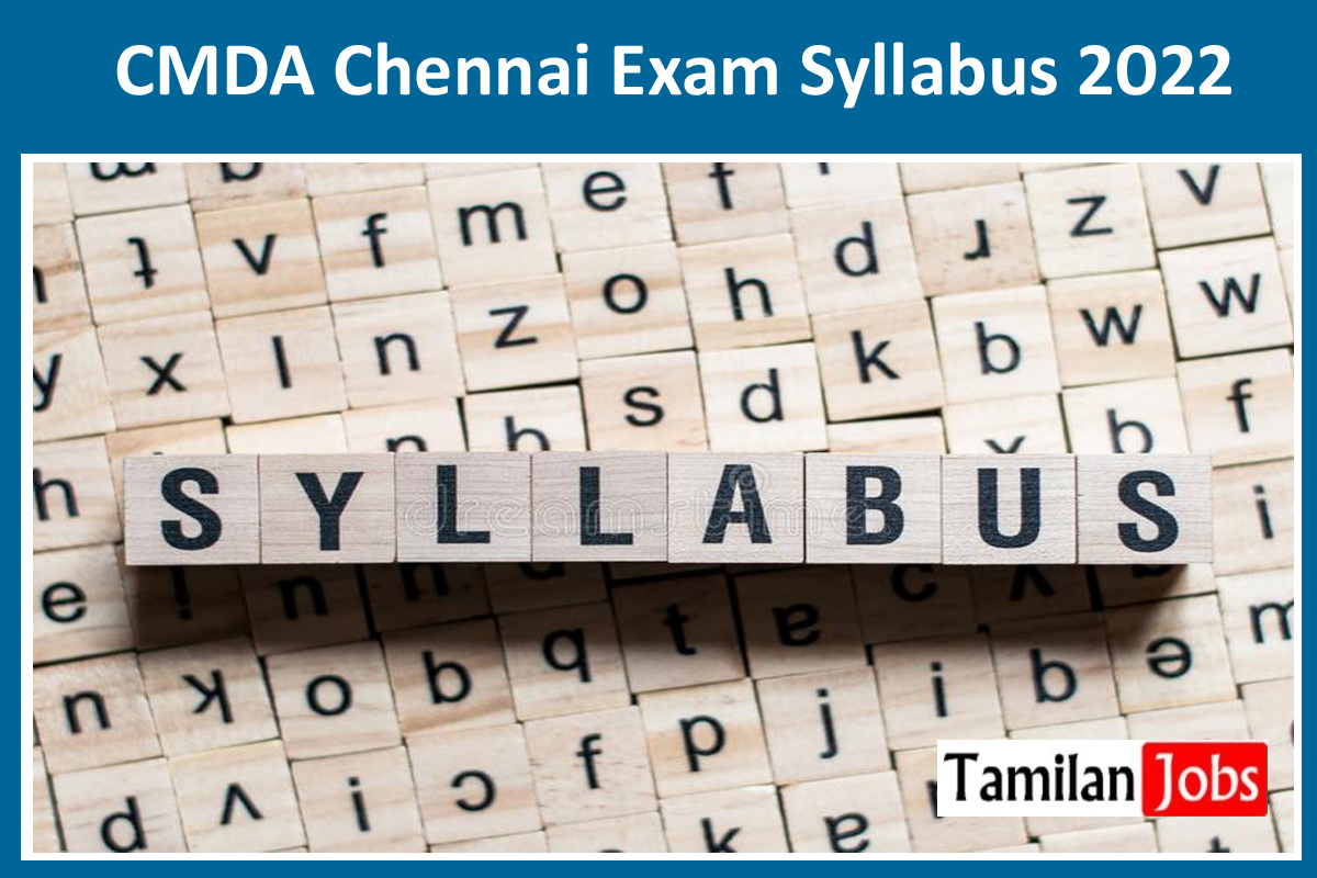 CMDA Chennai Exam Syllabus 2022