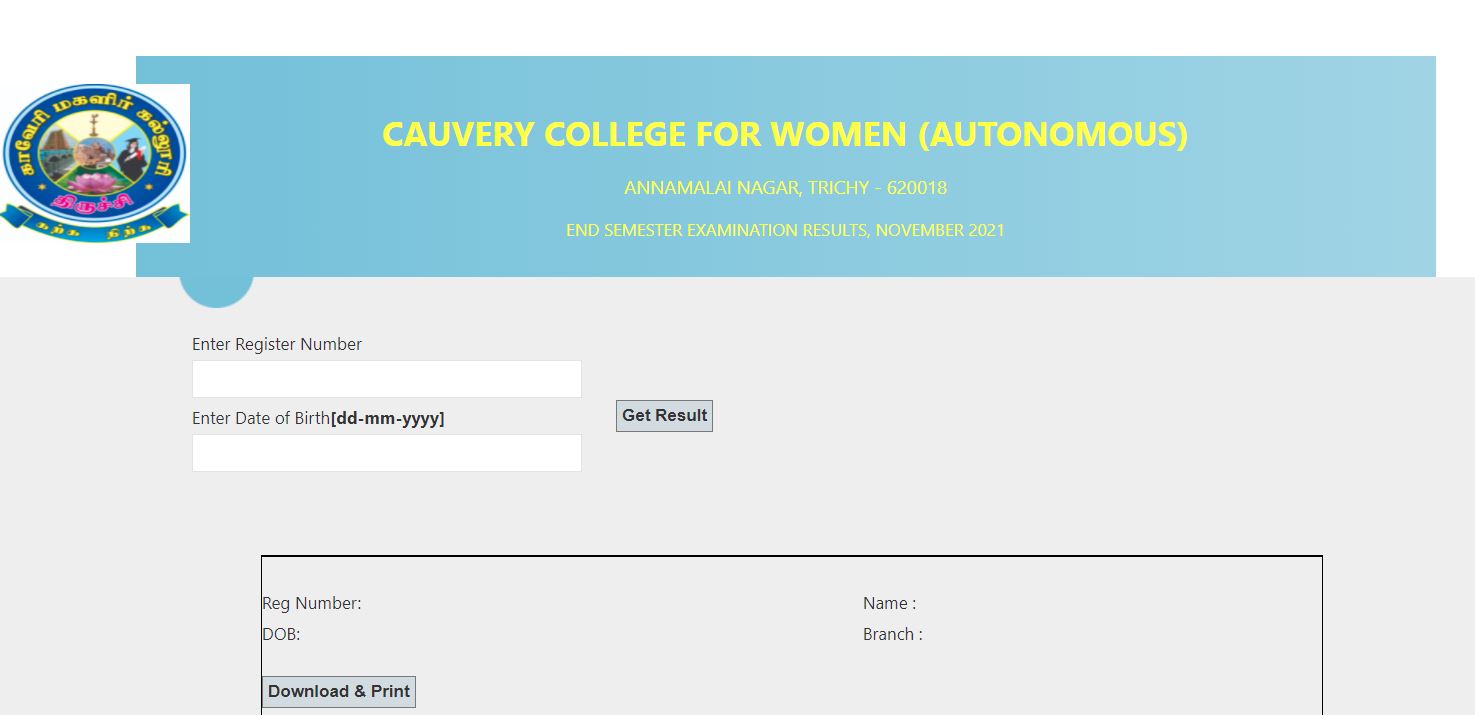 Cauvery College November Results 2021