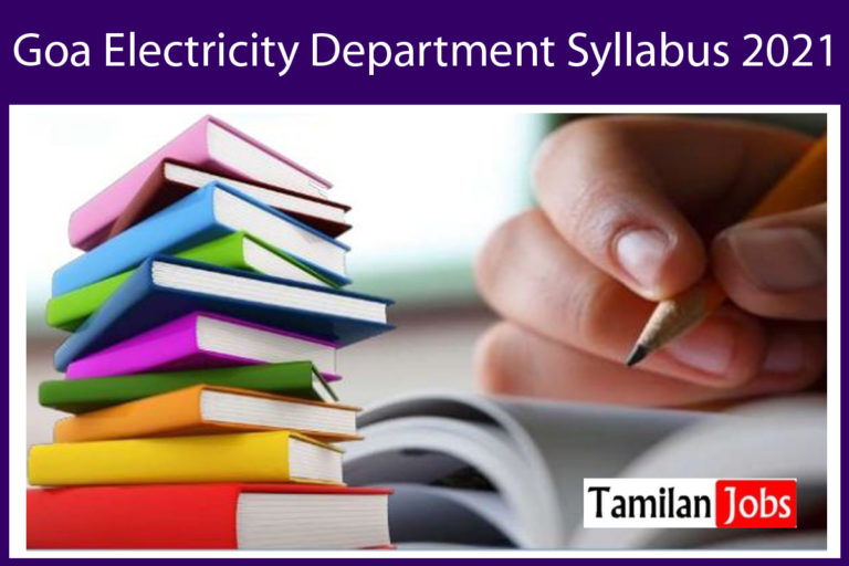 Goa Electricity Department Syllabus 2021