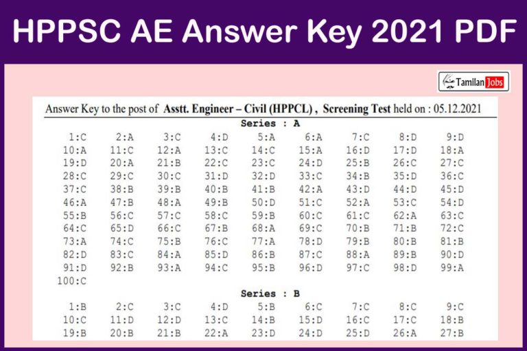 HPPSC AE Answer Key 2021 PDF