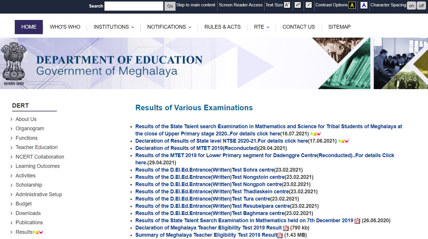 Meghalaya TET Result 2021