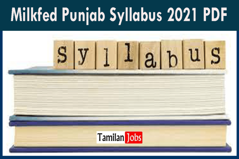 Milkfed Punjab Syllabus 2021 PDF