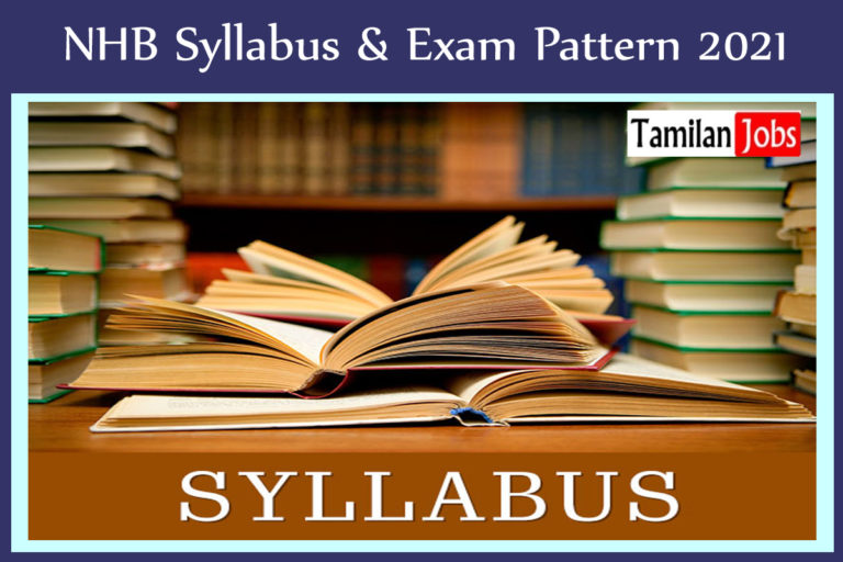 NHB Syllabus & Exam Pattern 2021