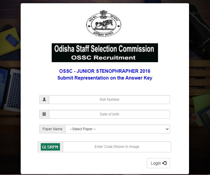 OSSC Junior Stenographer Answer Key 2021 PDF