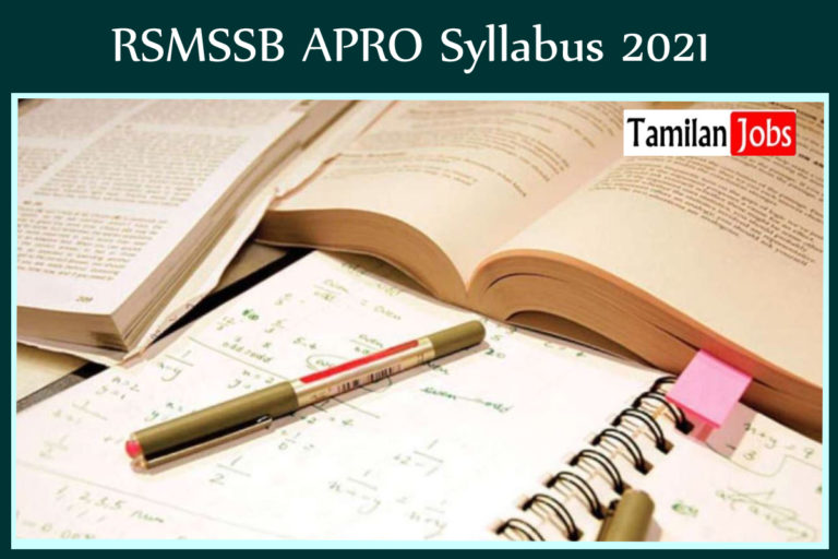 RSMSSB APRO Syllabus 2021