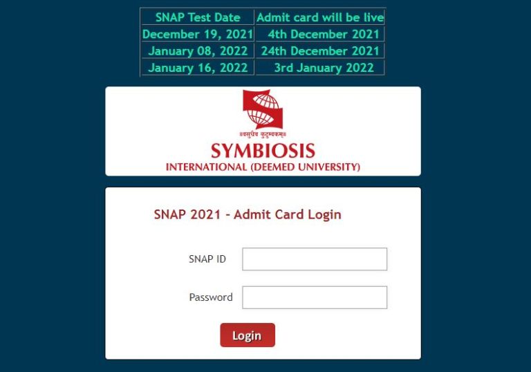 SNAP Admit Card 2021