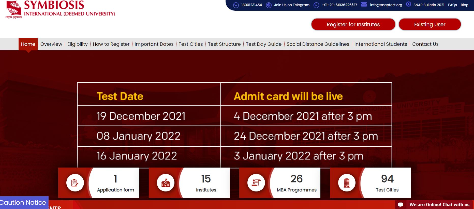 SNAP Exam Result 2021