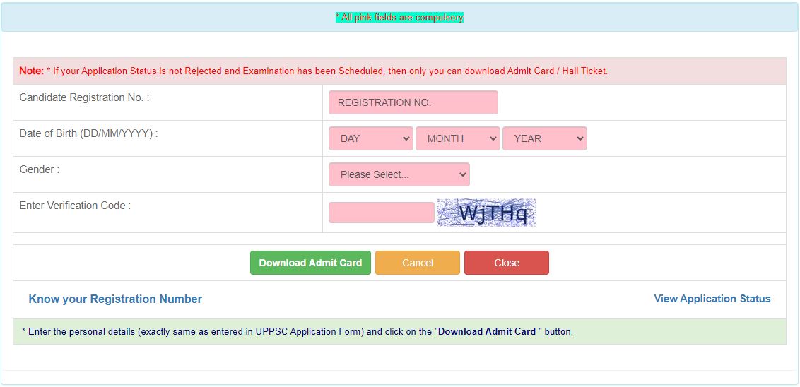 UPPSC Technical Education Teaching Service Admit Card 2021