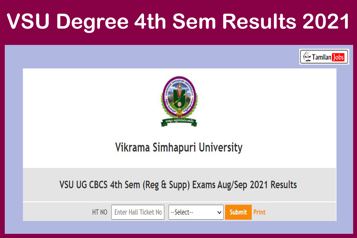 VSU Degree 4th Sem Results 2021