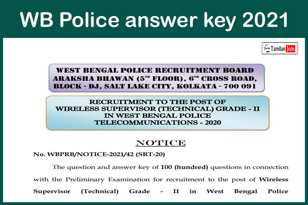 WB Police answer key 2021