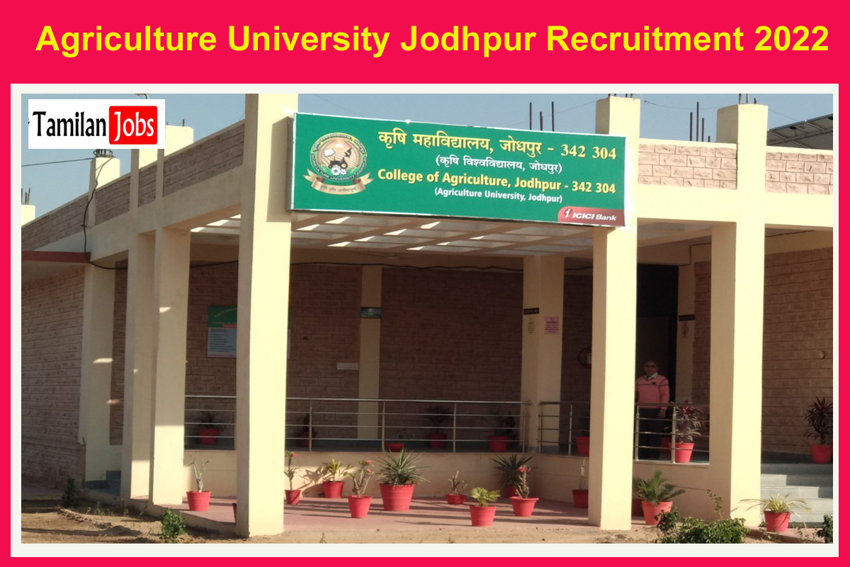 Agriculture University Jodhpur Recruitment 2022