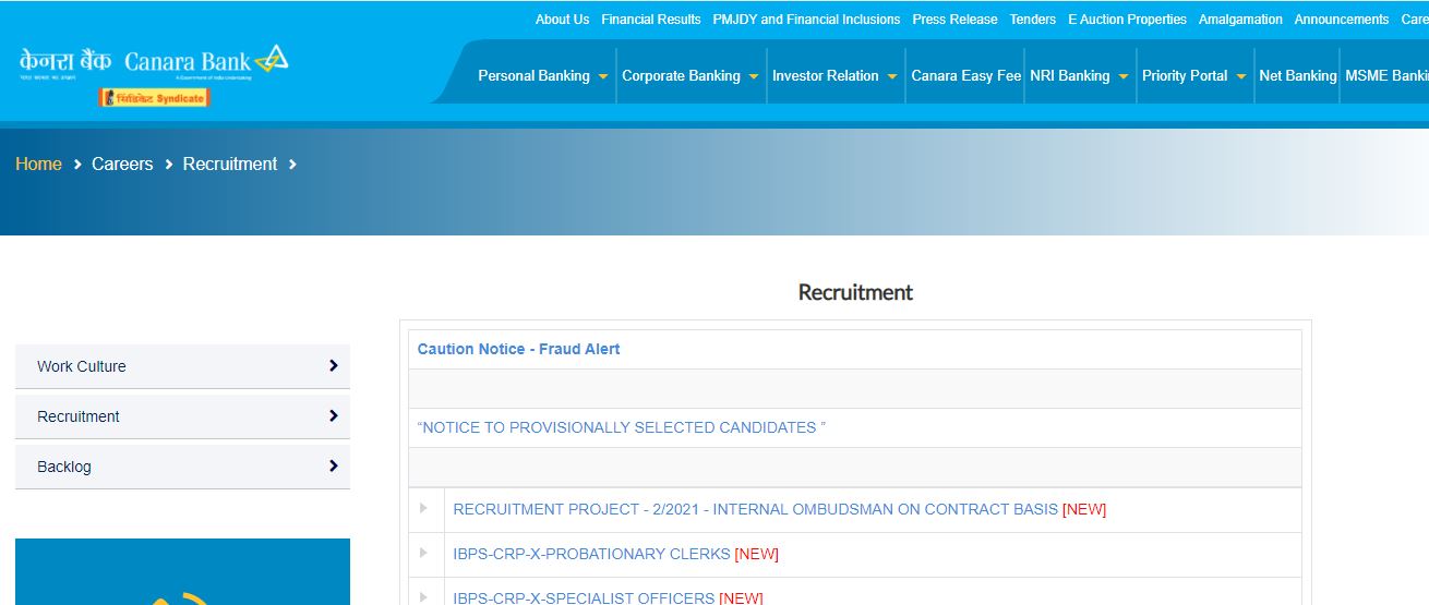 Canara Bank SO Admit Card 2022