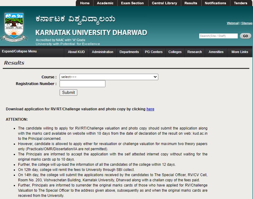 Karnataka University UG Results