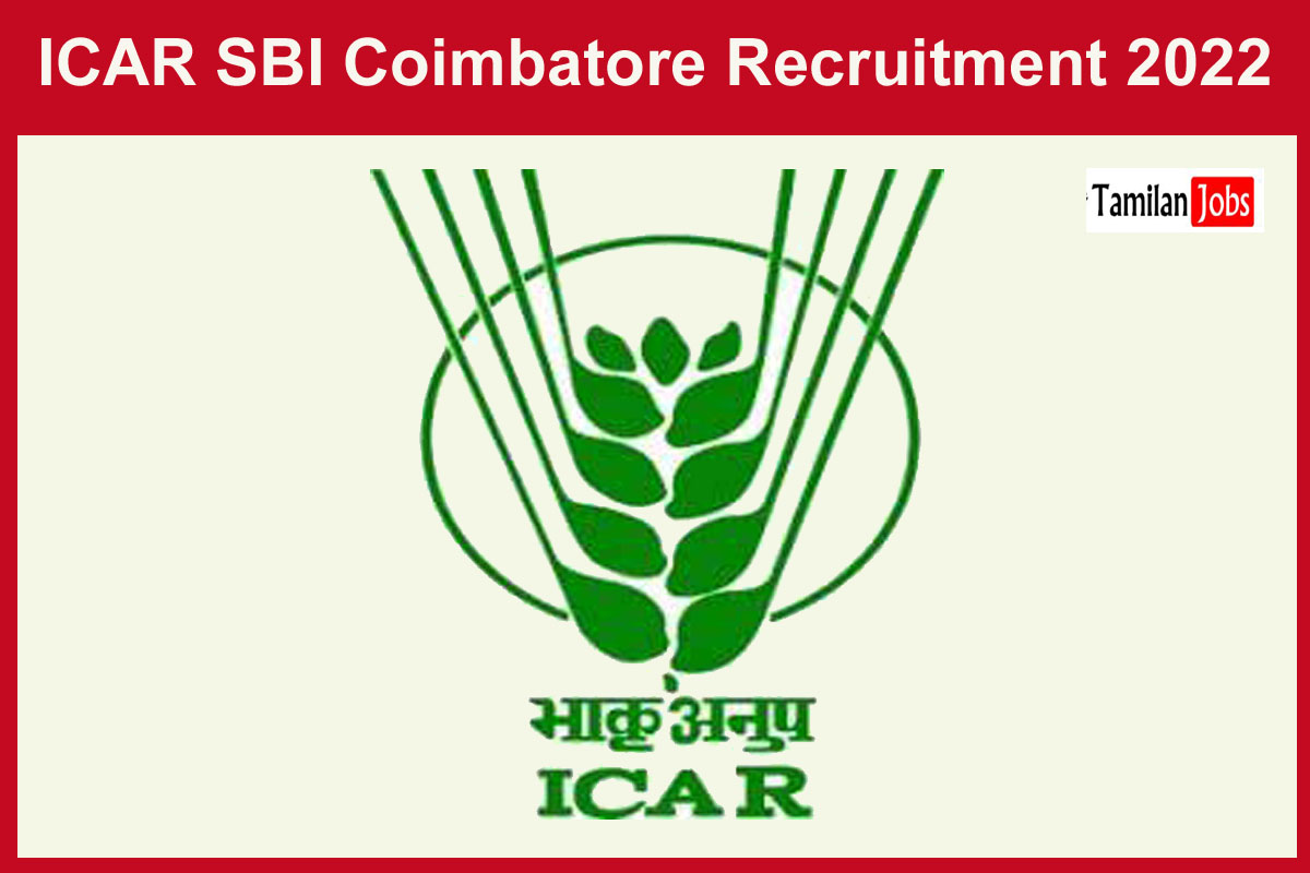 Icar Sbi Coimbatore Recruitment 2022