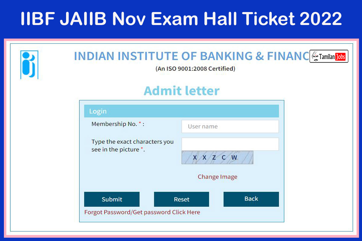 IIBF JAIIB Nov Exam Hall Ticket 2022