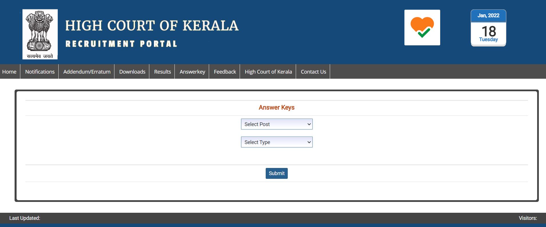 Kerala High Court Sweeper Answer Key 2022