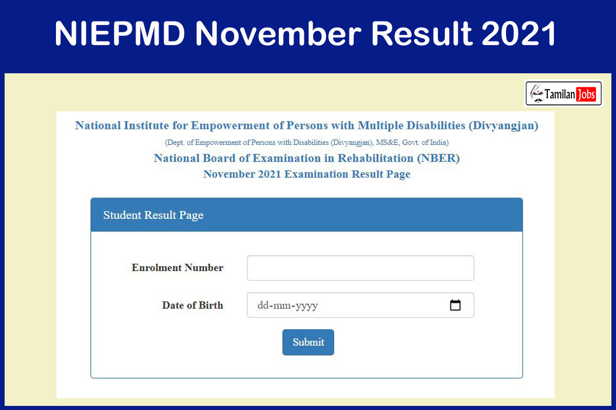 NIEPMD November Result 2021