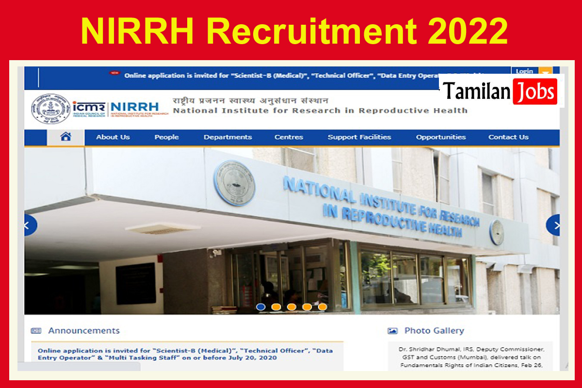 NIRRH Recruitment 2022