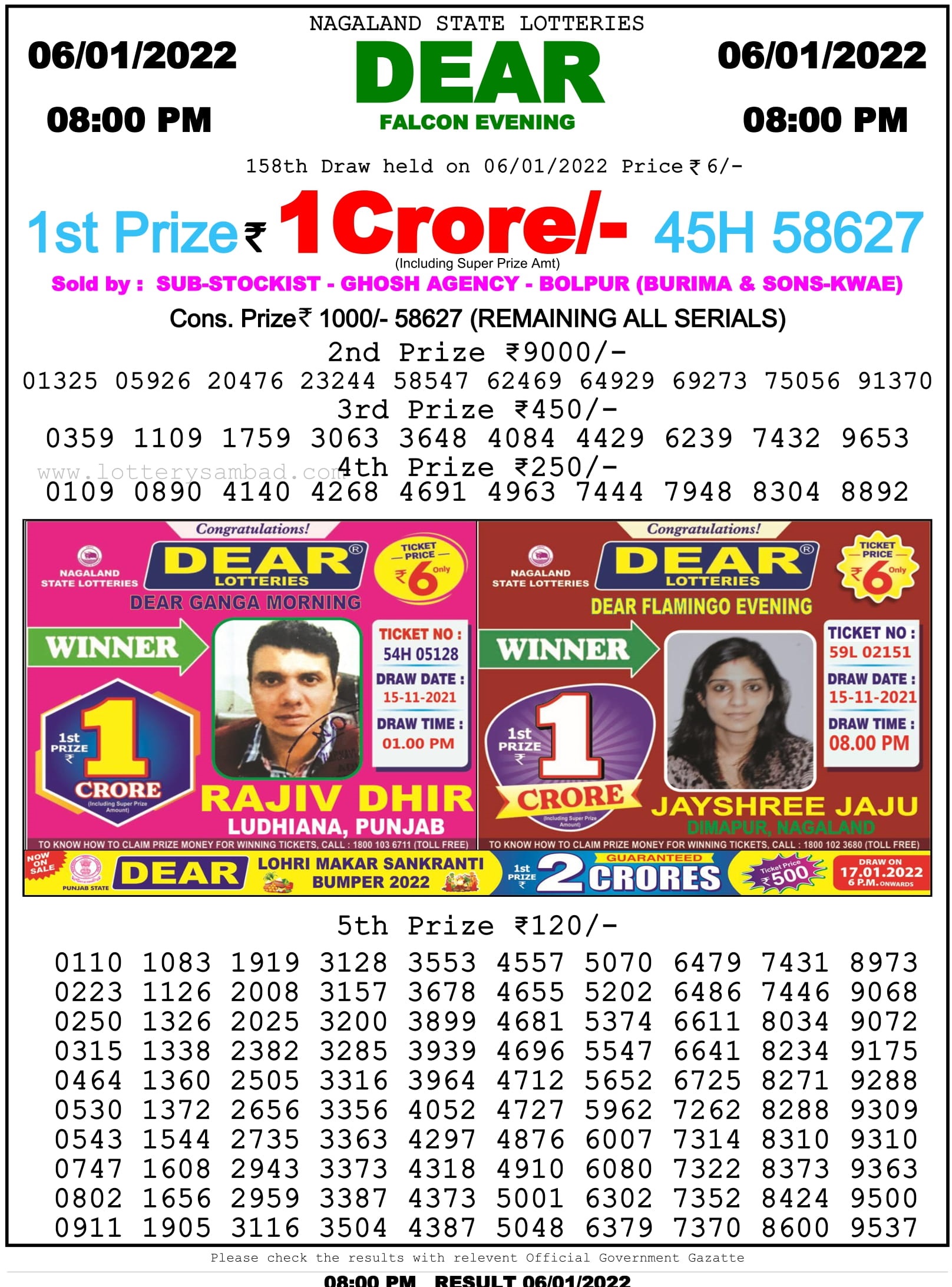 Nagaland State Lottery 8 Pm Result On 6 1 2022