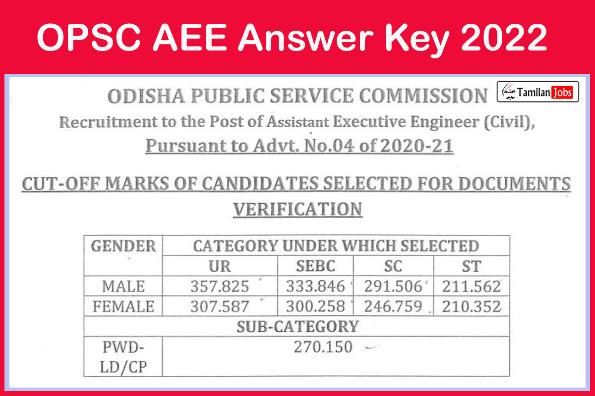 OPSC AEE Answer Key 2022