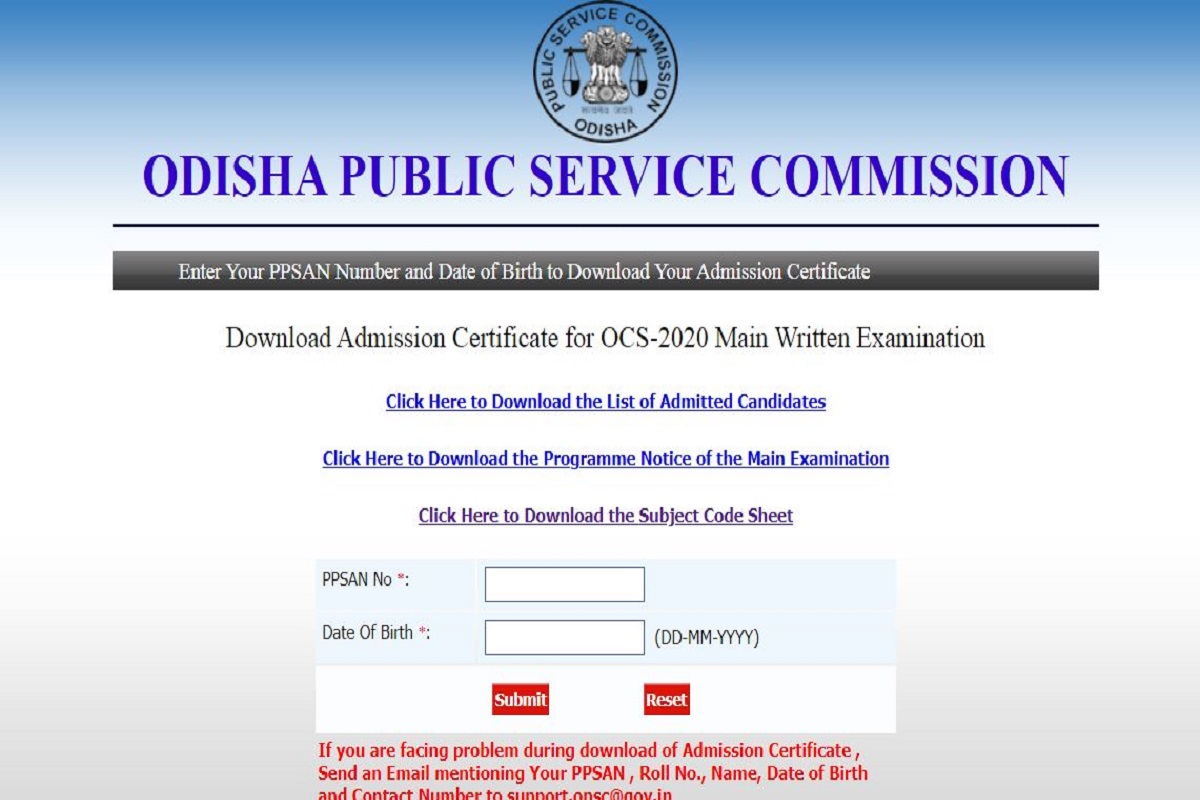 OPSC Civil Services Admit Card 2022