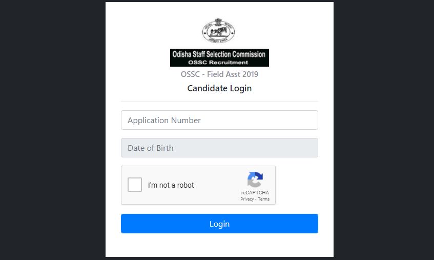 OSSC Field Assistant Admit Card 2022