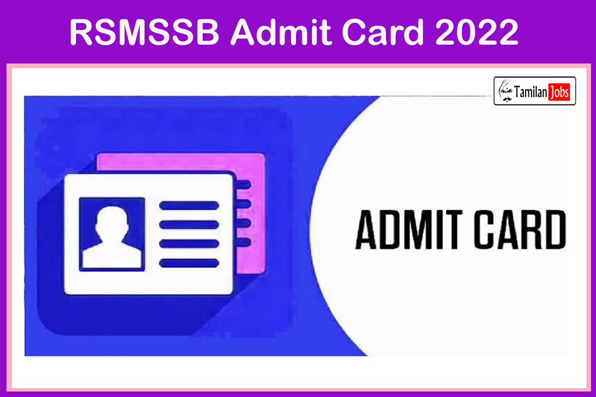 RSMSSB Admit Card 2022