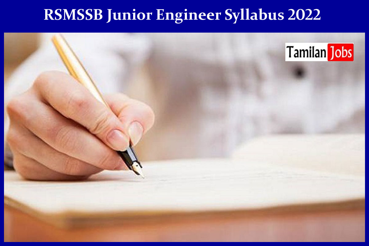 RSMSSB Junior Engineer Syllabus 2022