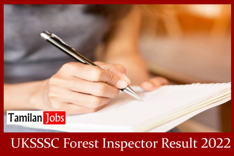 UKSSSC Forest Inspector Result 2022