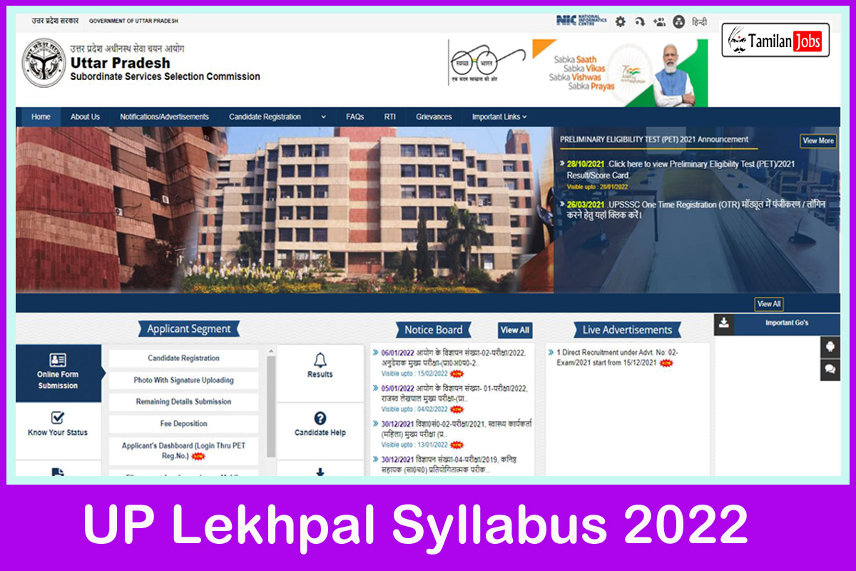 UP Lekhpal Syllabus 2022