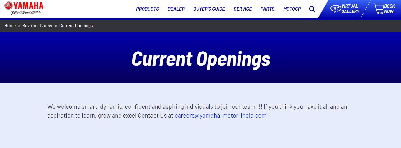 Yamaha Motor Current Job Openings