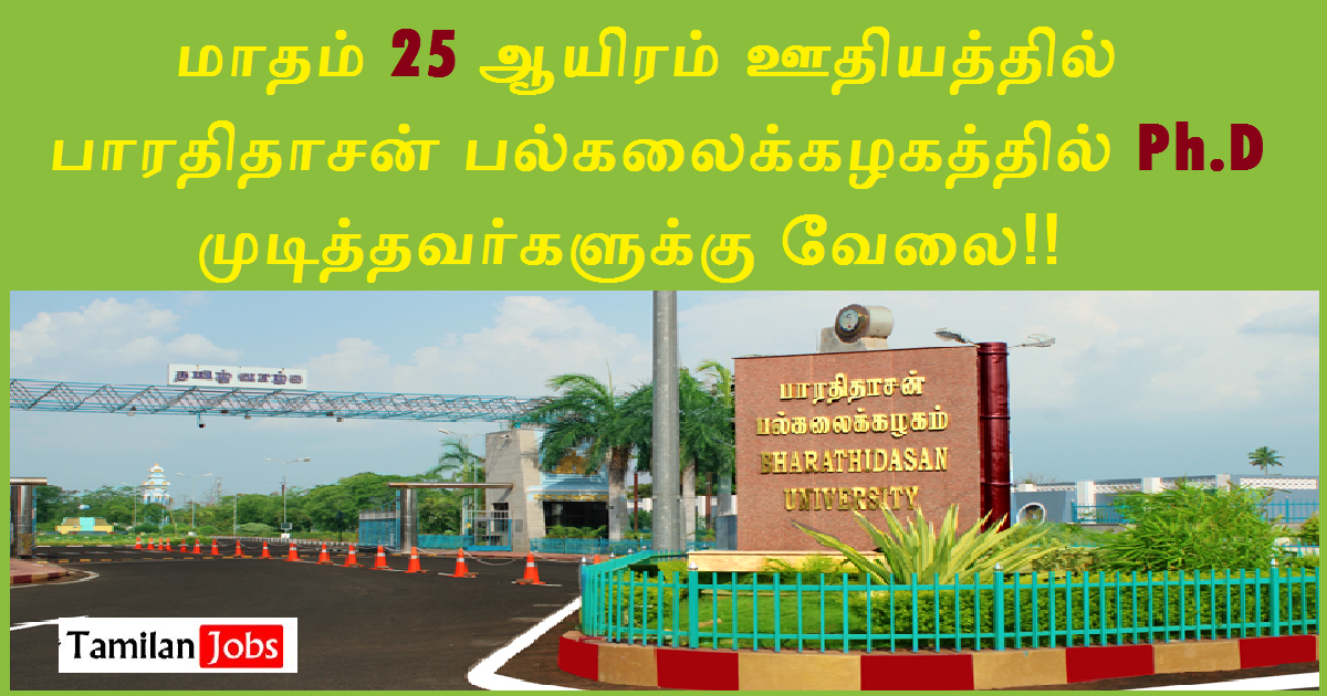 Bharathidasan University Recruitment 2022 Out - Salary up to Rs. 25000 |  Interview Only !!!